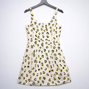 H! by‎ Henry Holland Yellow Leopard Print Sleeveless Dress Size 10 (US 6)